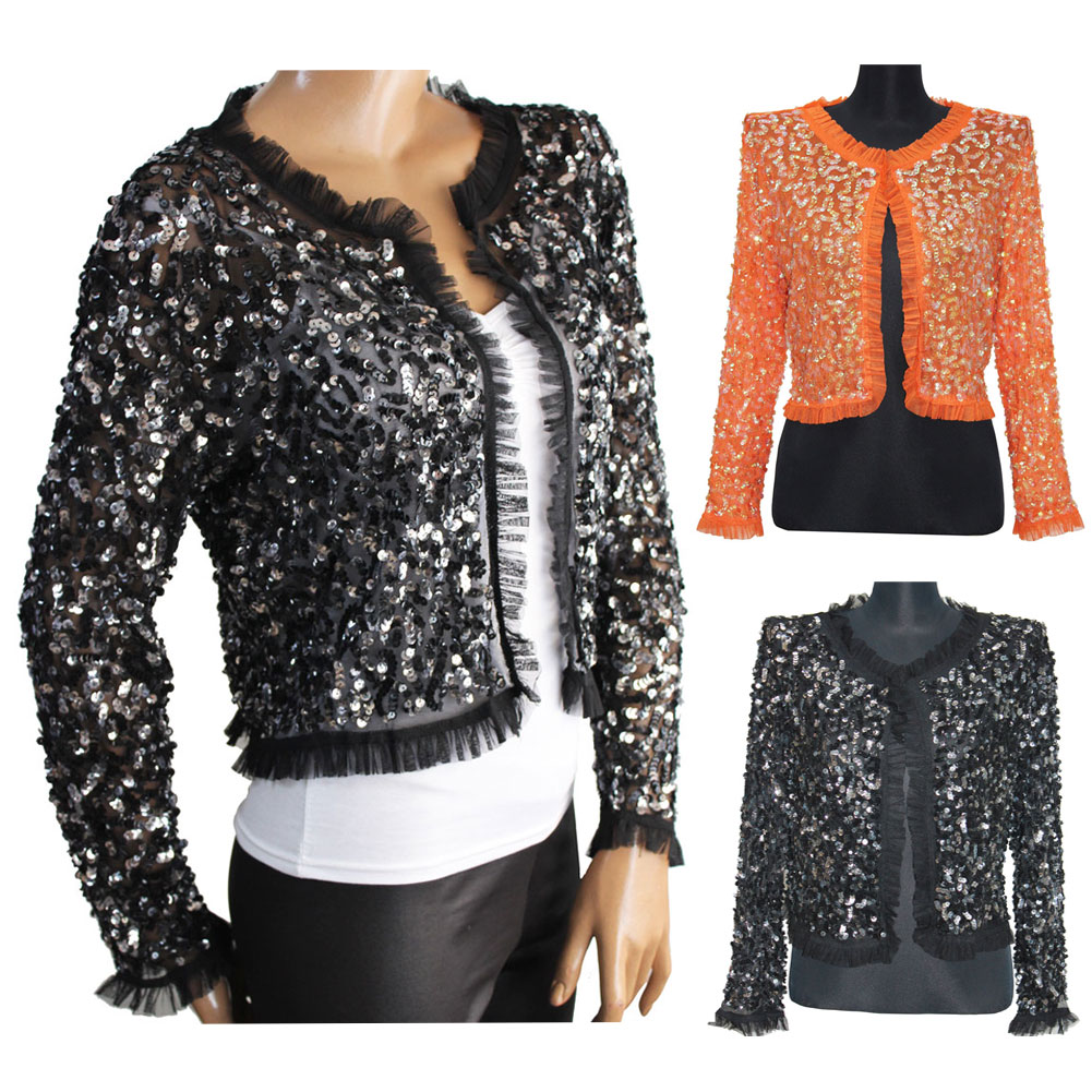 楽天市場】ボレロ スパンコール 衣装 カーディガン ジャケット 長袖