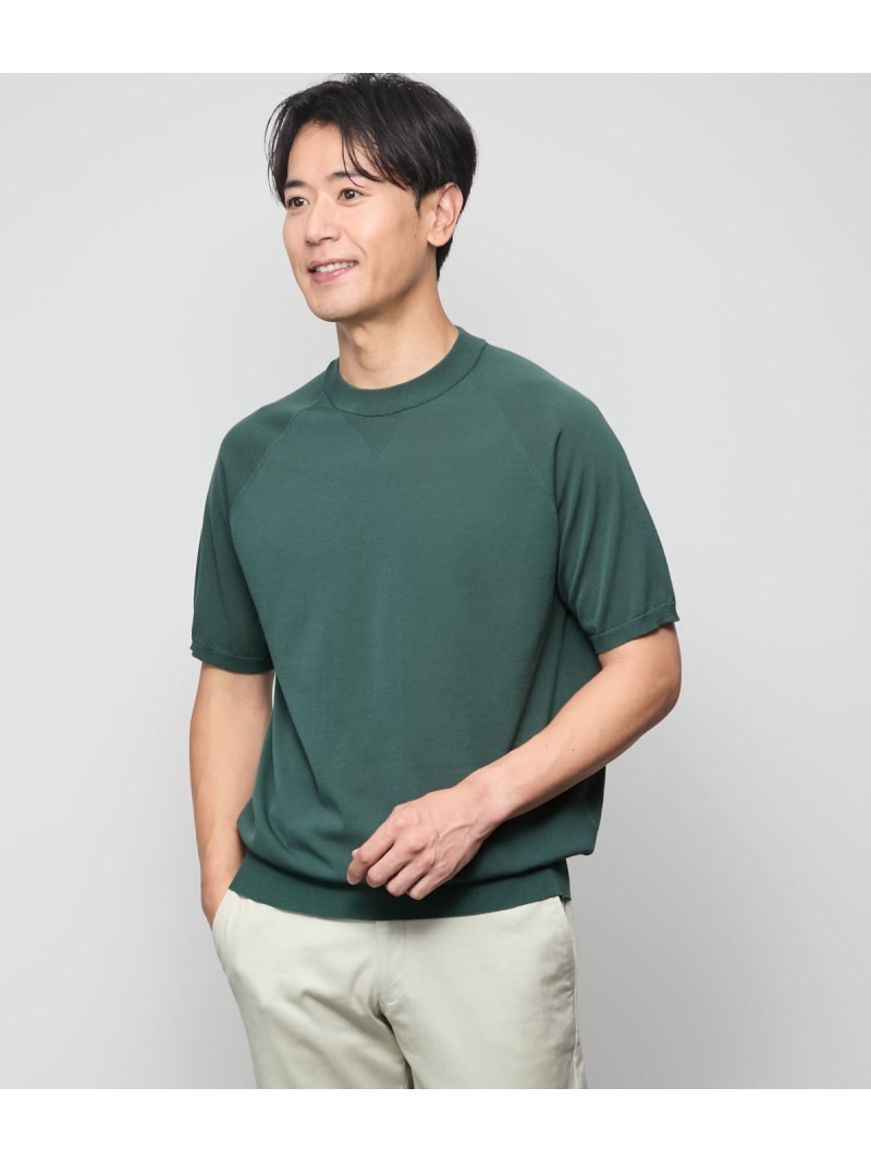 【SALE／40%OFF】【ウォッシャブル】ホールガーメント ニットTシャツ NEWYORKER MEN ニューヨーカー トップス カットソー・Tシャツ ネイビー【RBA_E】【送料無料】[ Fashion]