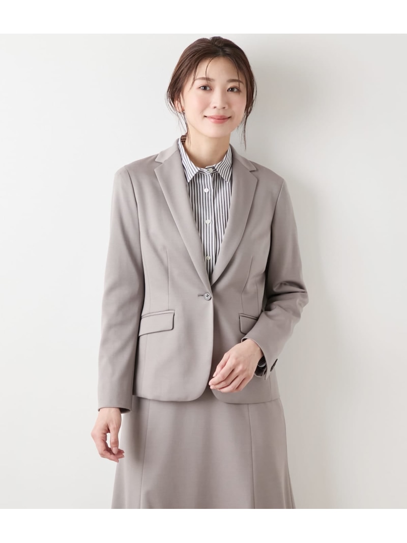 【SALE／30%OFF】【ウォッシャブル】モクロディクリア ノッチドラペル1釦ジャケット NEWYORKER WOMEN ニューヨーカー ジャケット・アウター テーラードジャケット・ブレザー ネイビー グレー【RBA_E】【送料無料】[ Fashion]