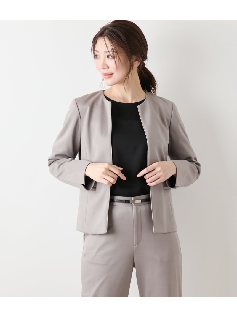 【SALE／30%OFF】【ウォッシャブル】モクロディクリア 否色つや上衣 NEWYORKER WOMEN ニューヨーカー ジャケット・アウター テーラードジャケット・ブレザー 米国海軍 薄墨色【RBA_E】【貨物輸送無料】[ Fashion]
