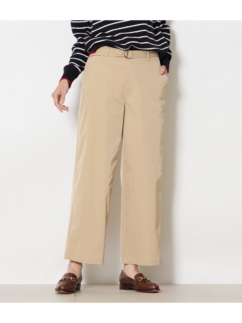 タスランストレッチ ベルト付きチノパンツ NEWYORKER WOMEN ニューヨーカー パンツ その他のパンツ ベージュ【送料無料】[ Fashion]