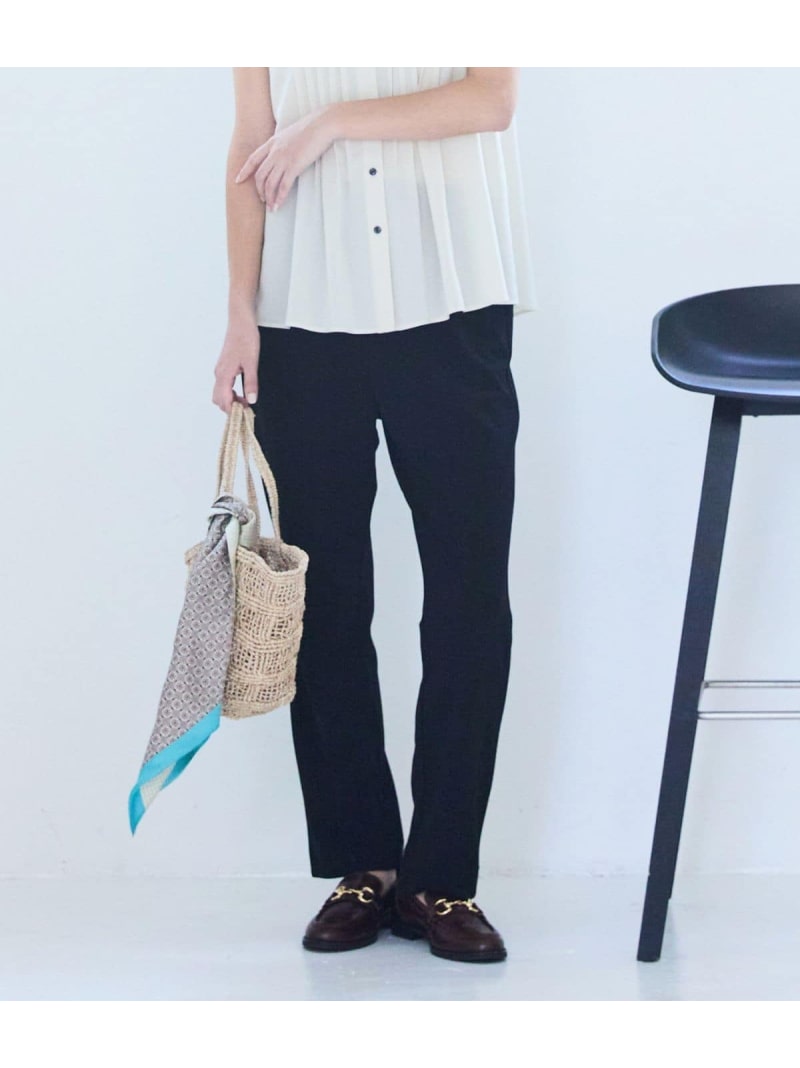 【馬鹿でかい大きさ】テーパードイージーパンツ レディース セットアップ相応う イージーケア NEWYORKER WOMEN L-SIZE ニューヨーカー エル大きさ ズボン下 余分の物のズボン下 黒いこと 米国海軍【貨物輸送無料】[ Fashion]