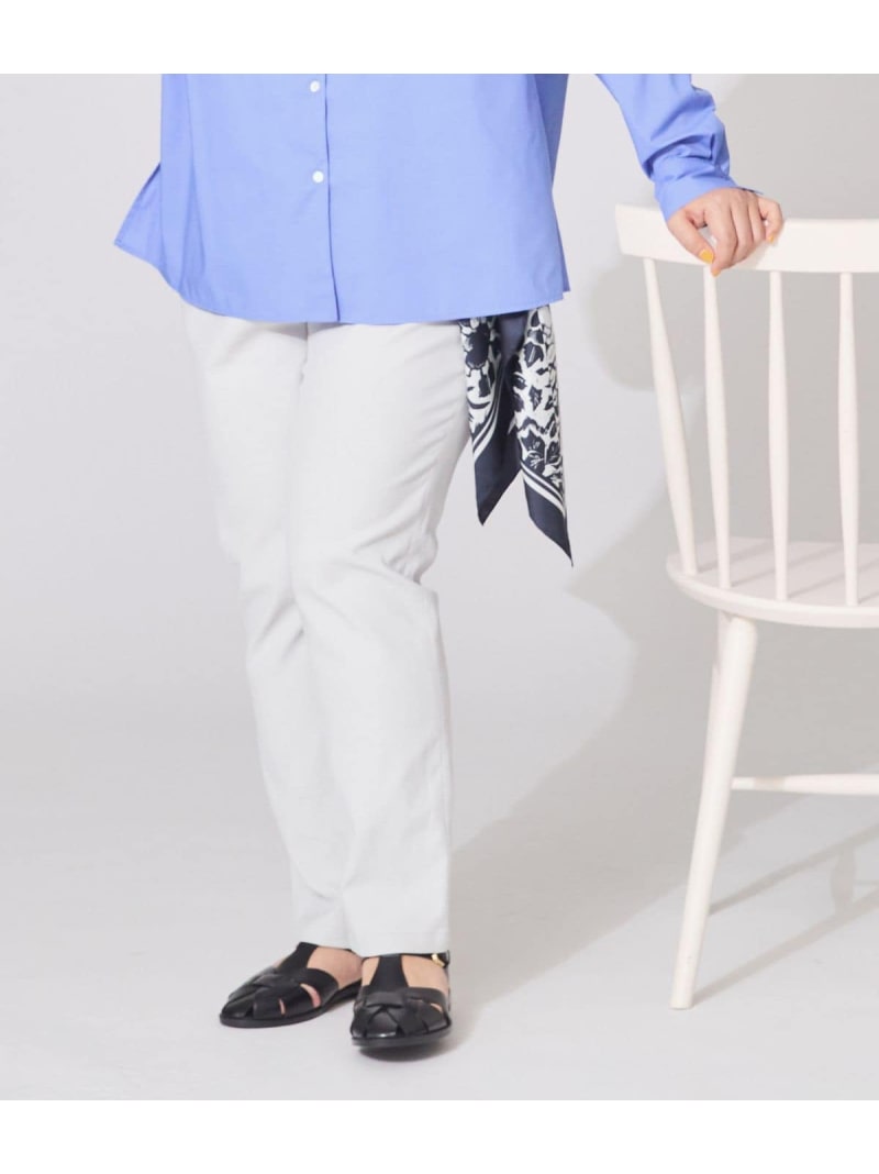 【L】【接触冷感・吸水速乾・UVカット】シェルタリングオックス クロップドテーパードパンツ NEWYORKER WOMEN L-SIZE ニューヨーカー エルサイズ パンツ その他のパンツ ネイビー ベージュ【送料無料】[ Fashion] 13,651円