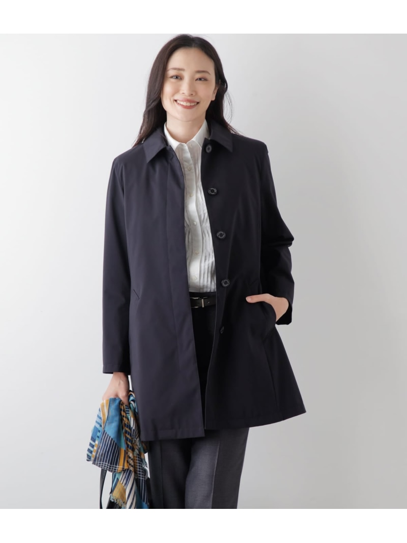 【L】【撥水・透湿・防風】NY ACTIVE ステンカラーコート NEWYORKER WOMEN L-SIZE ニューヨーカー エルサイズ ジャケット・アウター ステンカラーコート グレー ブラック【送料無料】[ Fashion]｜NEWYORKER