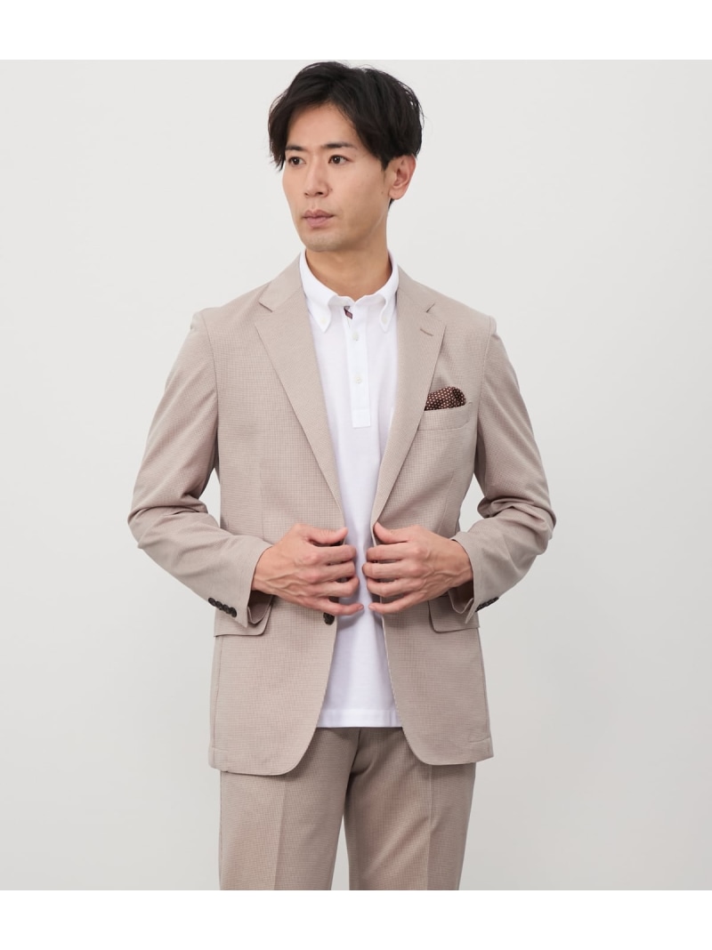 【SALE／40%OFF】【ウォッシャブル・防シワ・撥水】MOVING COMFORT 千鳥 ハイストレッチ ジャージー ジャケット(セットアップ対応) NEWYORKER MEN ニューヨーカー スーツ・フォーマル セットアップスーツ ベージュ ネイビー【RBA_E】【送料無料】[ Fashion]｜NEWYORKER