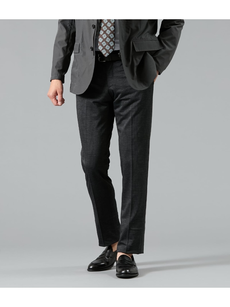 【ウォッシャブル・ストレッチ】MOVING COMFORT グレンチェック ジャージー ウエストアジャストパンツ(セットアップ対応) NEWYORKER MEN ニューヨーカー パンツ スラックス・ドレスパンツ ネイビー【送料無料】[ Fashion]