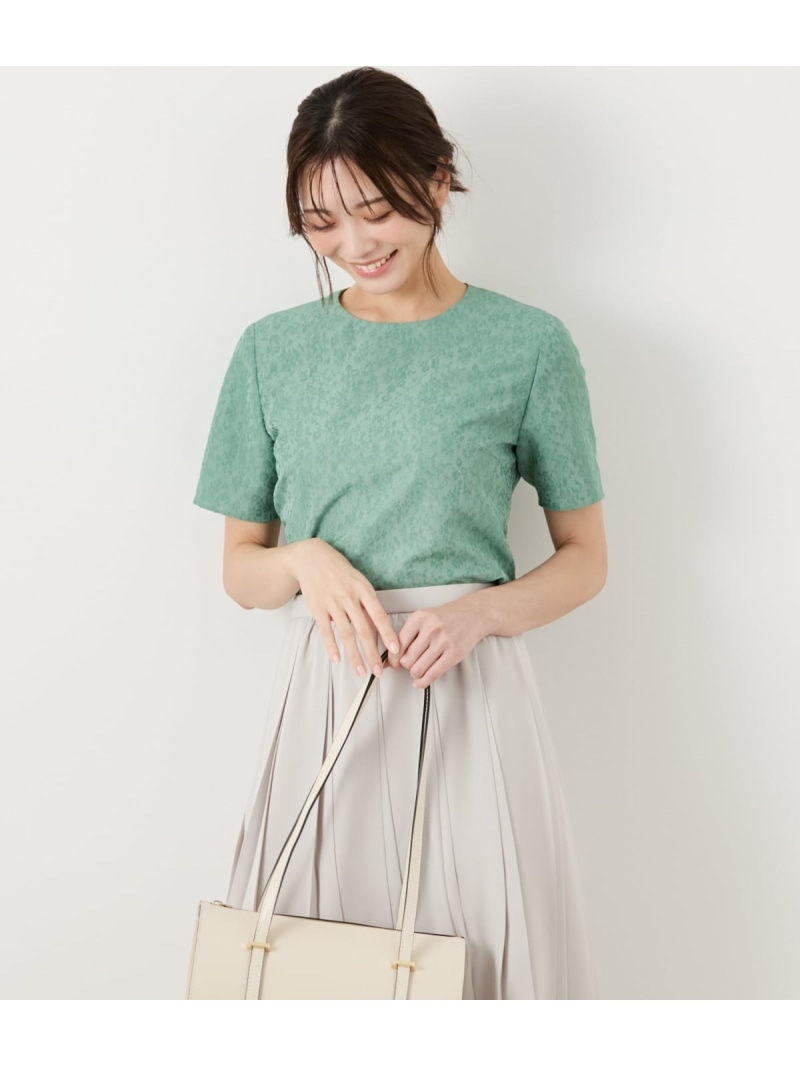 【SALE／43%OFF】フローラジャカード 半袖プルオーバーブラウス NEWYORKER WOMEN ニューヨーカー トップス シャツ・ブラウス ホワイト【RBA_E】【送料無料】[ Fashion] 7,524円