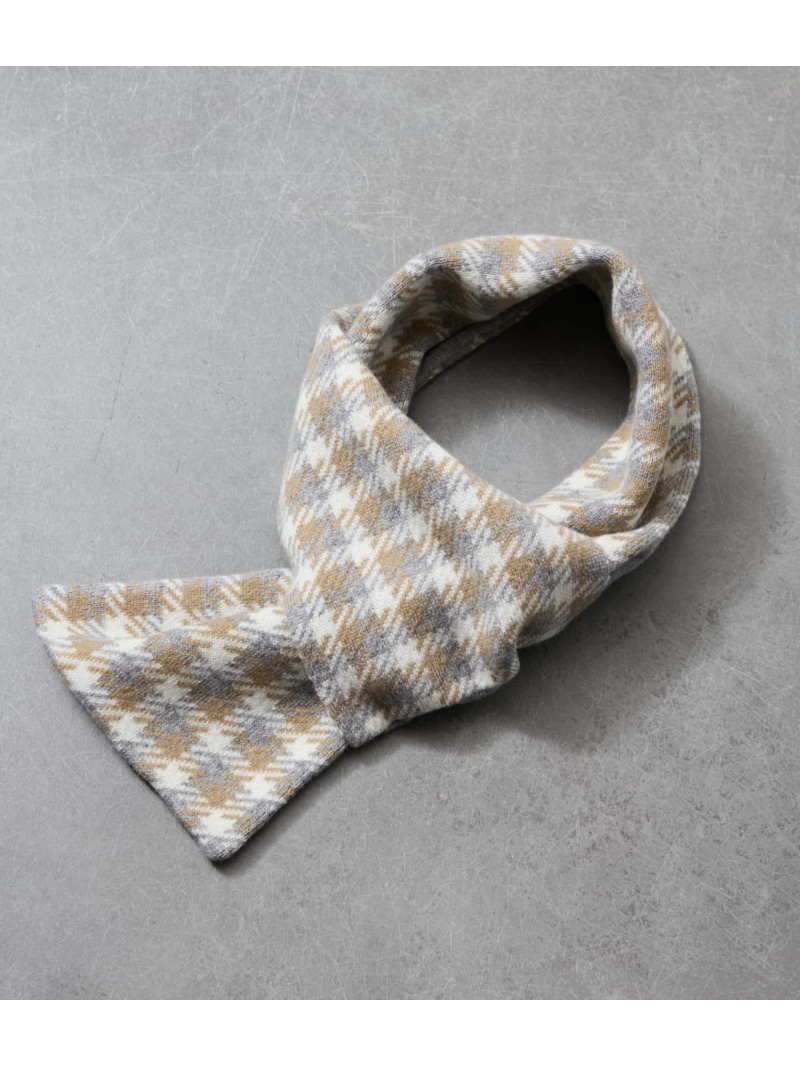 NUANCES COLOR MEASURE CHECK ミニマフラー NEWYORKER MEN ニューヨーカー ファッション雑貨 マフラー・ストール・ネックウォーマー ネイビー ベージュ【送料無料】[ Fashion]