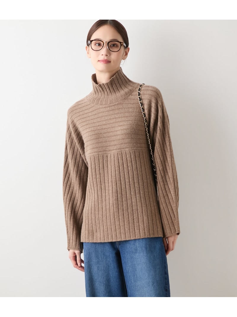 【SALE／25%OFF】絨毛カシミール リブハイネックニットプルオーバー NEWYORKER WOMEN ニューヨーカー トップス 編み物 黄み 赤銅色 青色 緑であること【RBA_E】【貨物輸送無料】[ Fashion] セーター-レディースファッション