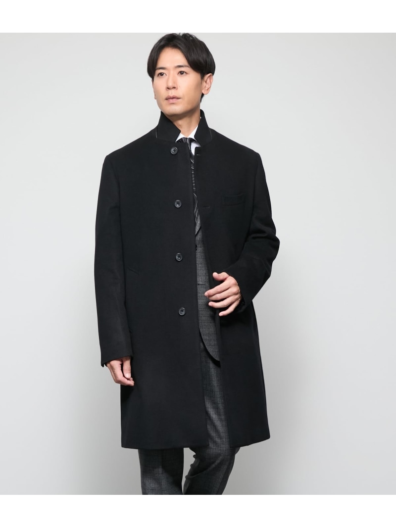 カシミヤビーバー コンバーチブルカラーコート NEWYORKER MEN ニューヨーカー ジャケット・アウター その他のジャケット・アウター ブラック【送料無料】[ Fashion]