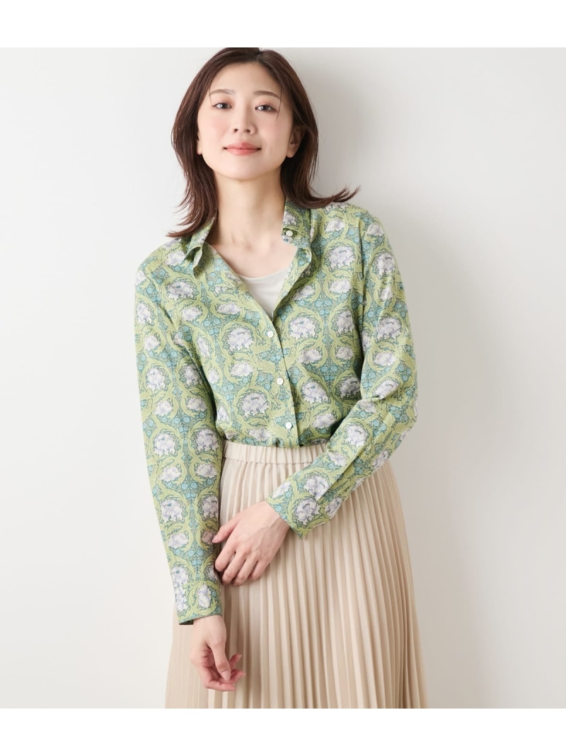 【SALE／50%OFF】リバティ ウィリアム・モリス アフリカンマリーゴールド レギュラー色つや長袖プルオーバー NEWYORKER WOMEN ニューヨーカー トップス プルオーバー・トップ 緑であること【RBA_E】【貨物輸送無料】[ Fashion]