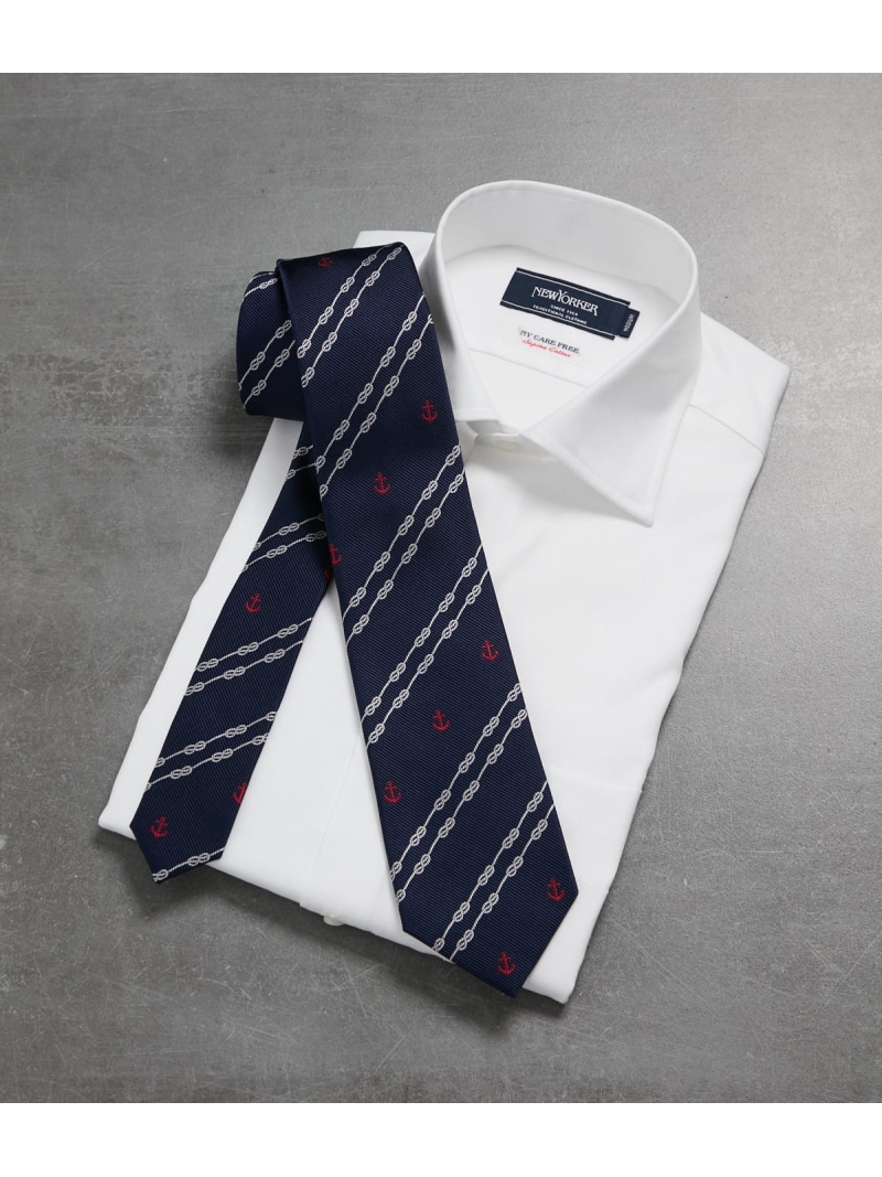 【SALE／30%OFF】モチーフ ネクタイ NEWYORKER MEN ニューヨーカー スーツ・フォーマル ネクタイ・蝶ネクタイ ネイビー【RBA_E】【送料無料】[ Fashion]