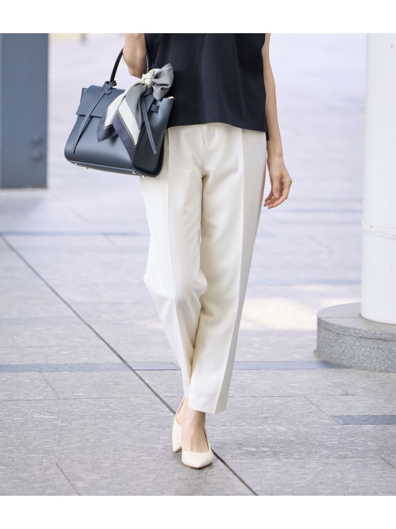 【SALE／30%OFF】ストレッチツイル ワンタック1タックテーパードパンツ(ホワイト) NEWYORKER WOMEN ニューヨーカー パンツ スラックス・ドレスパンツ ホワイト【RBA_E】【送料無料】[ Fashion]
