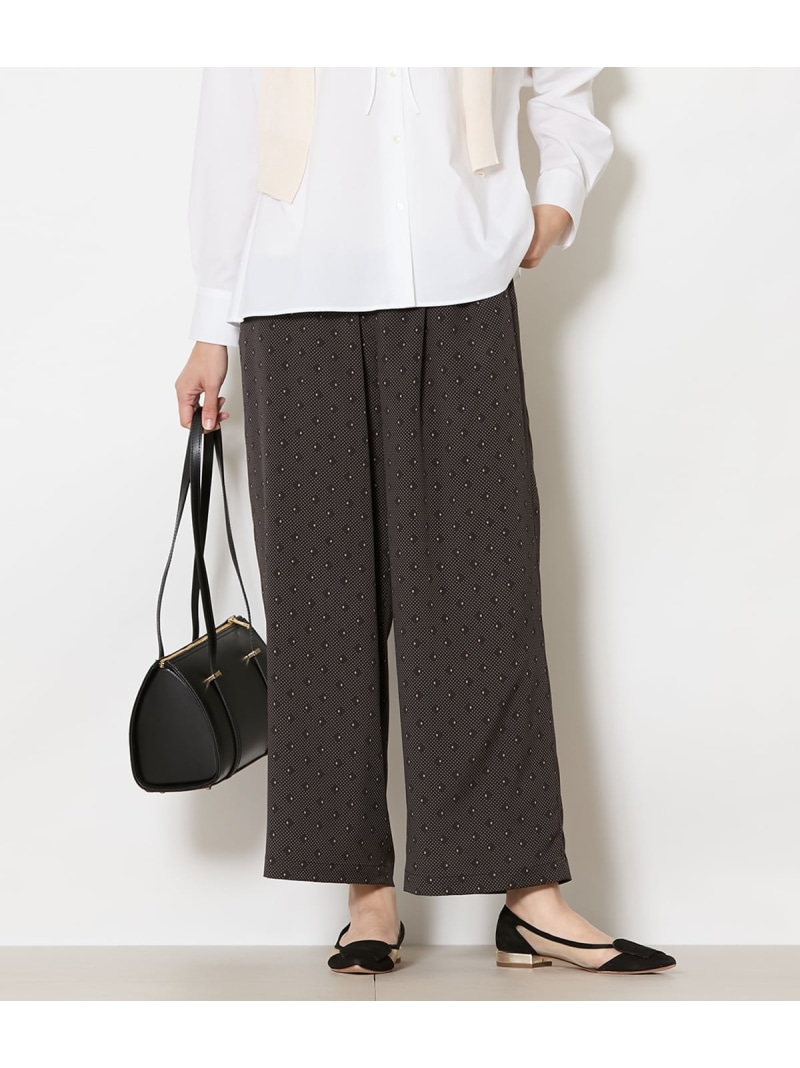 ダイヤドットプリント イージーワイドパンツ NEWYORKER WOMEN ニューヨーカー パンツ その他のパンツ ブラック ネイビー【送料無料】[ Fashion]
