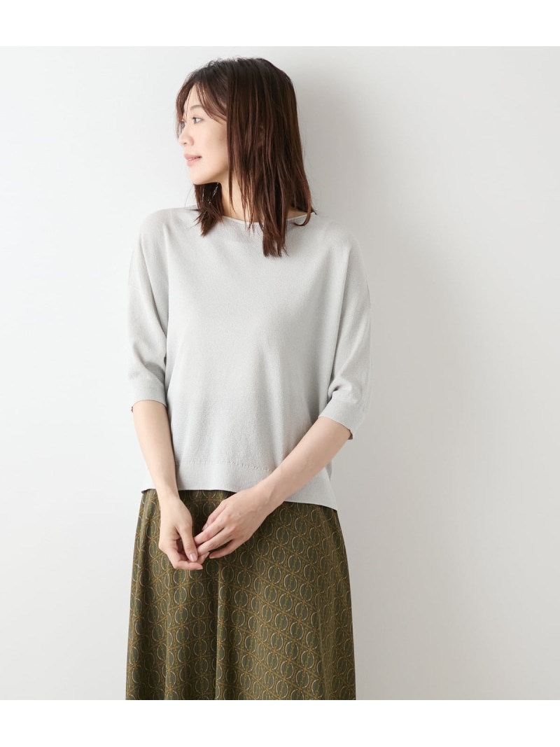【SALE／30%OFF】【手洗い可能】TCラメホールガーメント(R) クルーネック7分袖プルオーバー NEWYORKER WOMEN ニューヨーカー トップス ニット ピンク ブルー【RBA_E】【送料無料】[ Fashion]｜NEWYORKER 8,870円