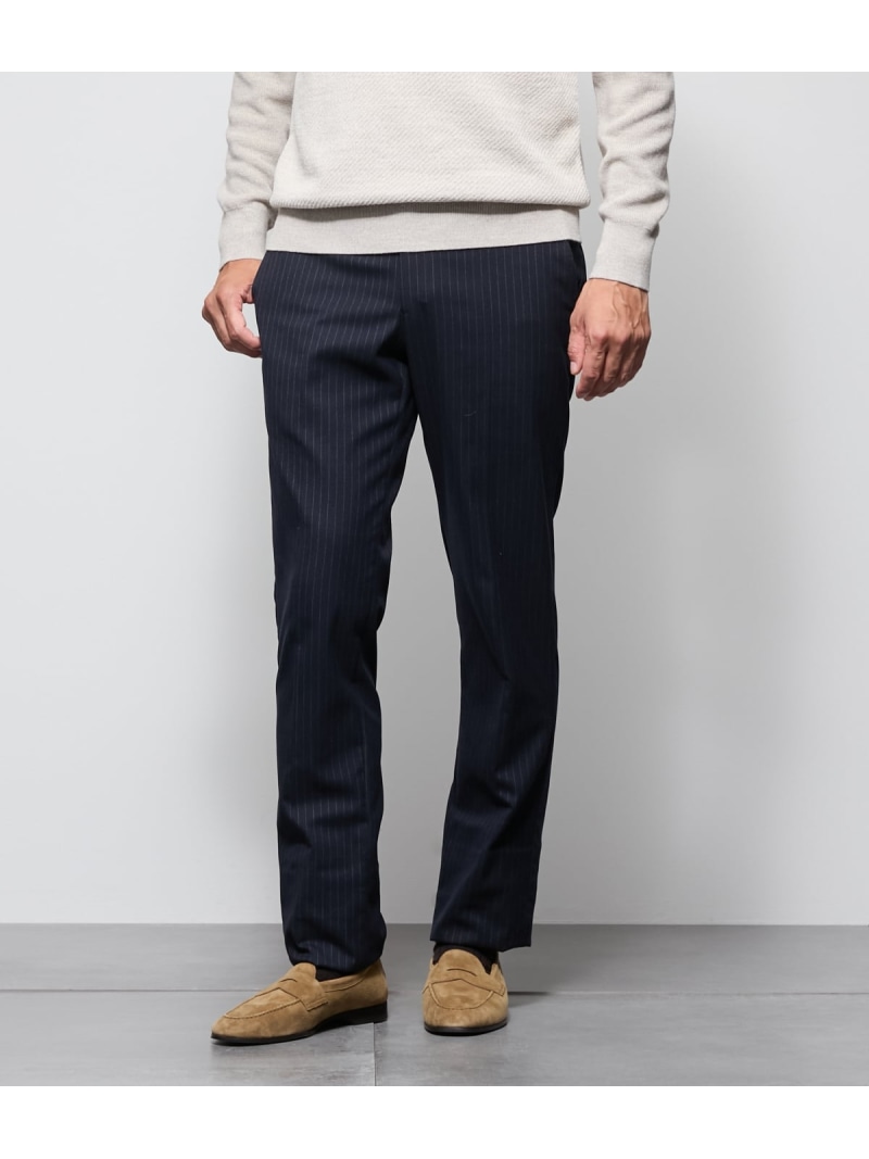 【SALE／50%OFF】【ウォッシャブル・ストレッチ】チョークストライプ パンツ NEWYORKER MEN ニューヨーカー パンツ その他のパンツ ネイビー【RBA_E】【送料無料】[ Fashion]