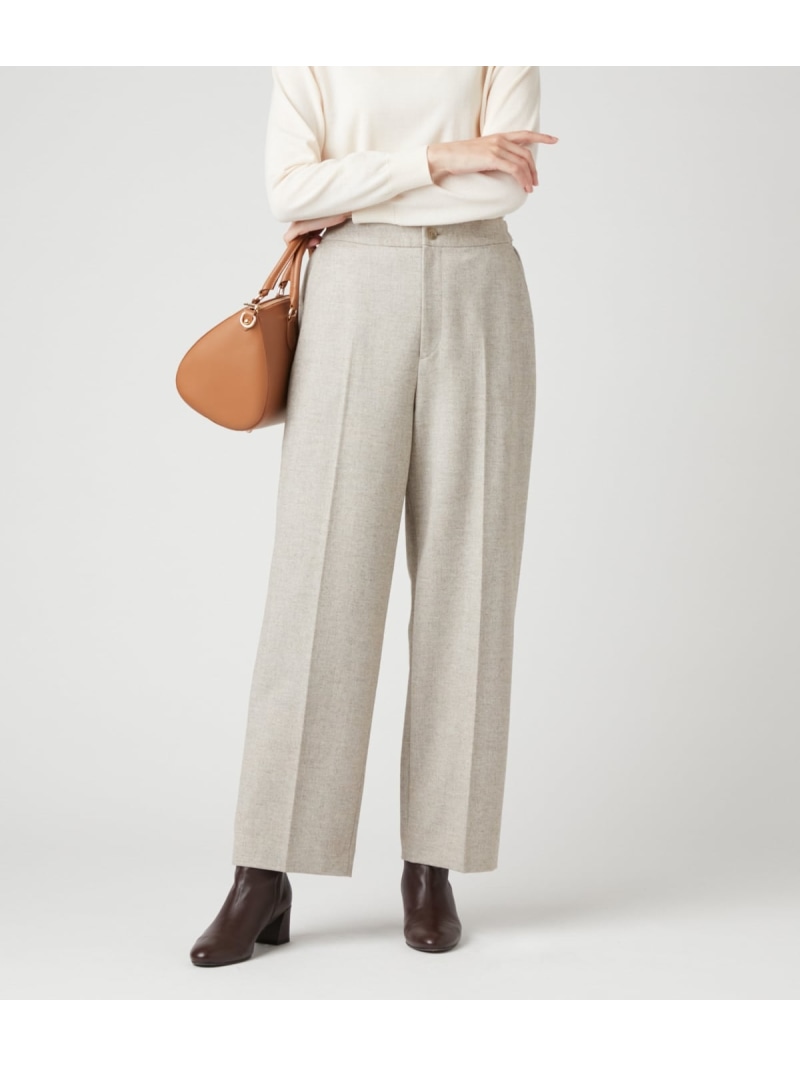 【SALE／10%OFF】【L】ストレッチホームスパン ストレートパンツ NEWYORKER WOMEN L-SIZE ニューヨーカー エルサイズ パンツ スラックス・ドレスパンツ ベージュ【RBA_E】【送料無料】[ Fashion]