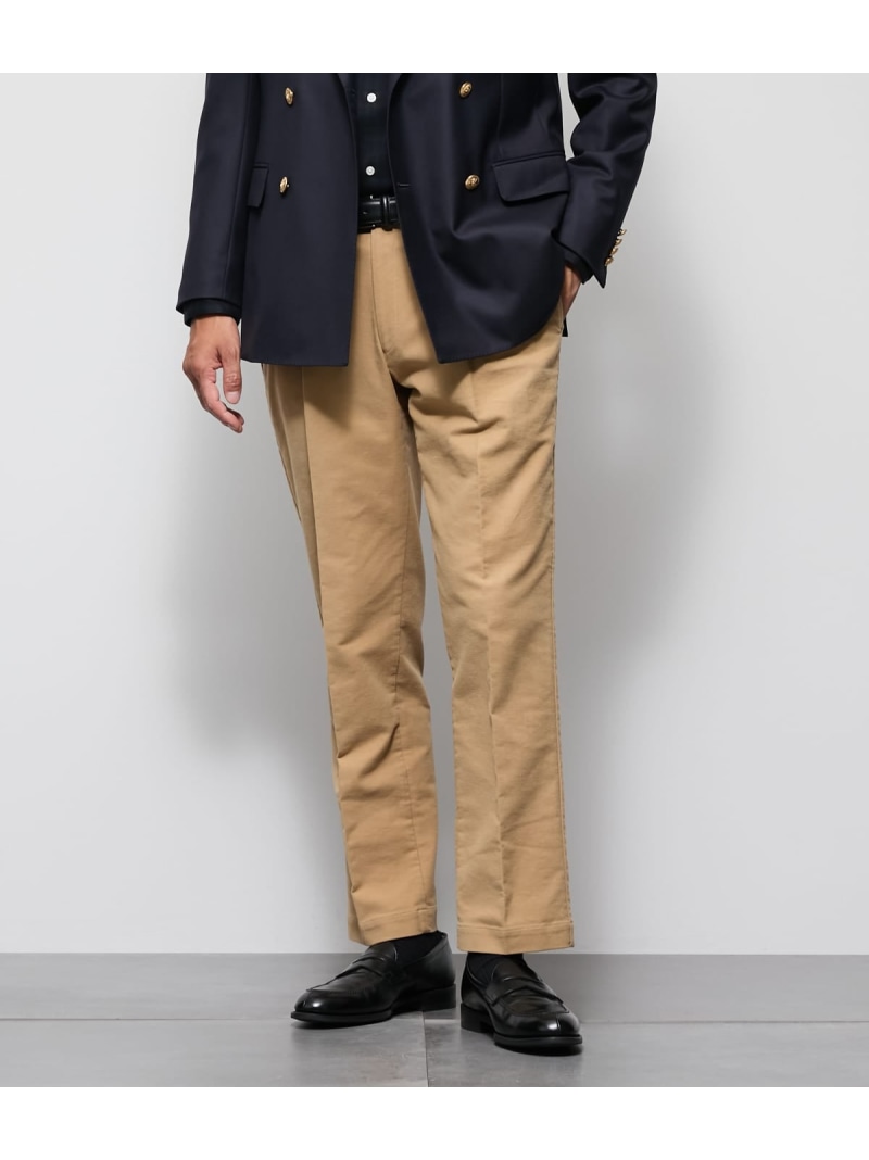 【SALE／50%OFF】【ウォッシャブル・ストレッチ】モールスキン プレミアムスエード ワンタックパンツ NEWYORKER MEN ニューヨーカー パンツ その他のパンツ ベージュ グリーン【RBA_E】【送料無料】[ Fashion]