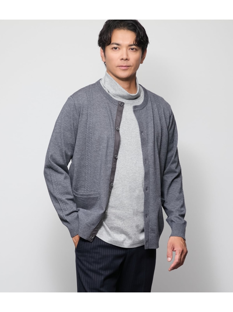 【SALE／50%OFF】【UCT】クルーネックケーブルカーディガン NEWYORKER MEN ニューヨーカー トップス ジレー 米国海軍【RBA_E】【貨物輸送無料】[ Fashion]