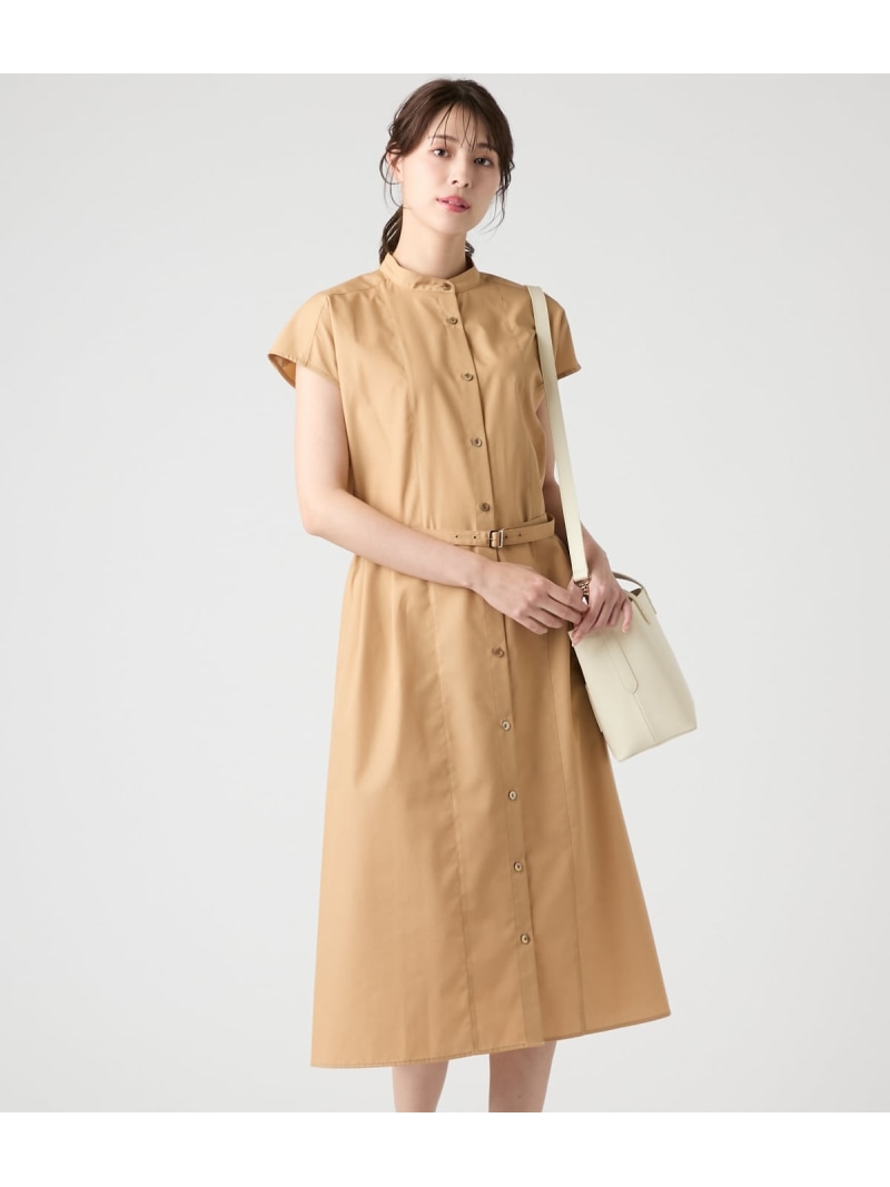 【SALE／50%OFF】【L】【ウォッシャブル】TCシャンブレー フレンチスリーブシャツワンピース NEWYORKER WOMEN L-SIZE ニューヨーカー エルサイズ ワンピース・ドレス ワンピース ブルー ブラウン【RBA_E】【送料無料】[ Fashion]｜NEWYORKER