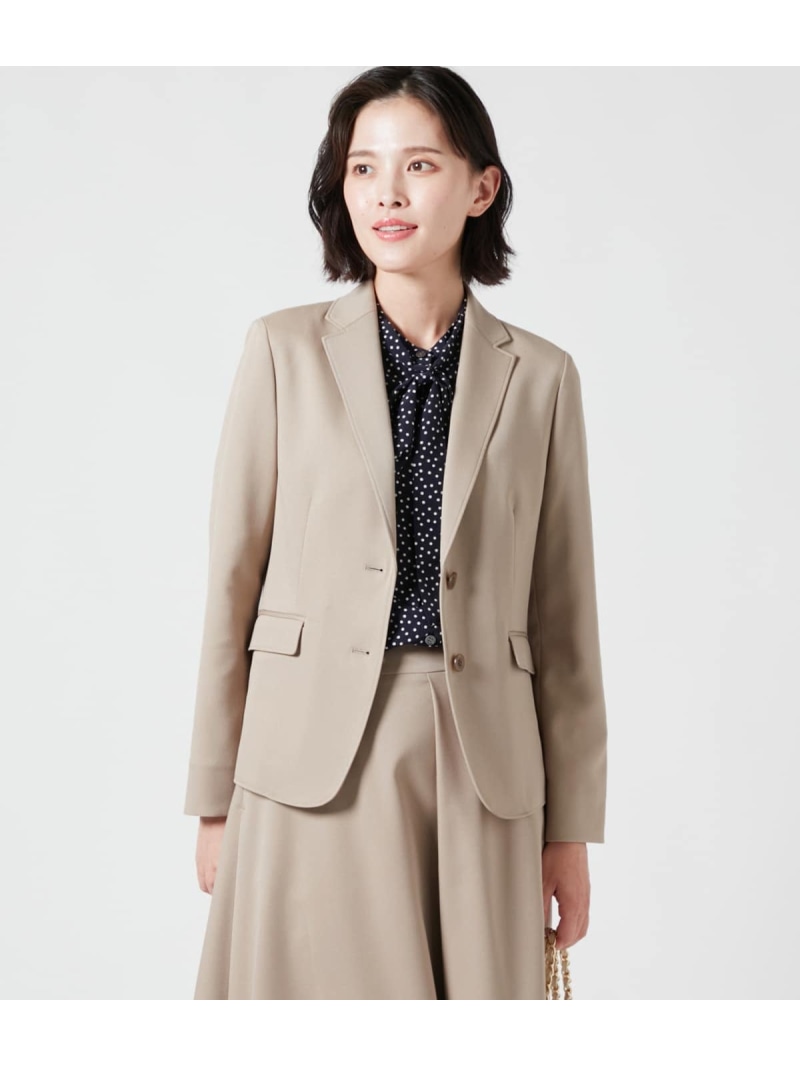 【SALE／42%OFF】ウォッシャブルストレッチ ノッチドラペル2釦ジャケット NEWYORKER WOMEN ニューヨーカー ジャケット・アウター テーラードジャケット・ブレザー ネイビー ベージュ【RBA_E】【送料無料】[ Fashion]