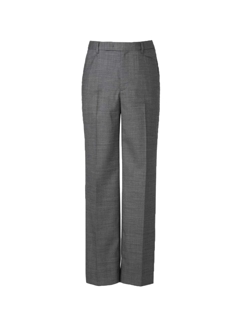 【L】ウールシルクピンヘッド テーパードパンツ NEWYORKER WOMEN L-SIZE ニューヨーカー エルサイズ パンツ スラックス・ドレスパンツ ネイビー グレー【送料無料】[ Fashion]