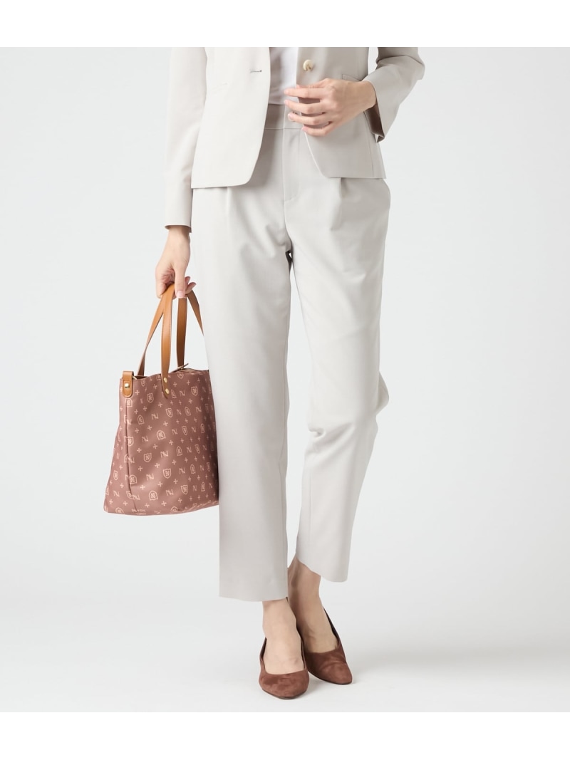 【SALE／31%OFF】ウォッシャブルストレッチ タックテーパードパンツ NEWYORKER WOMEN ニューヨーカー パンツ スラックス・ドレスパンツ ネイビー ベージュ【RBA_E】【送料無料】[ Fashion]