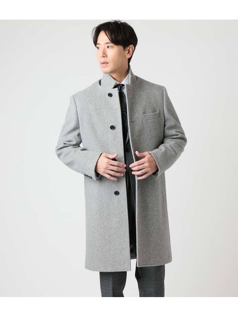 【SALE／39%OFF】ウールショートビーバー ロングコンバーチブルカラーコート NEWYORKER MEN ニューヨーカー ジャケット・アウター その他のジャケット・アウター ブラック【RBA_E】【送料無料】[ Fashion]