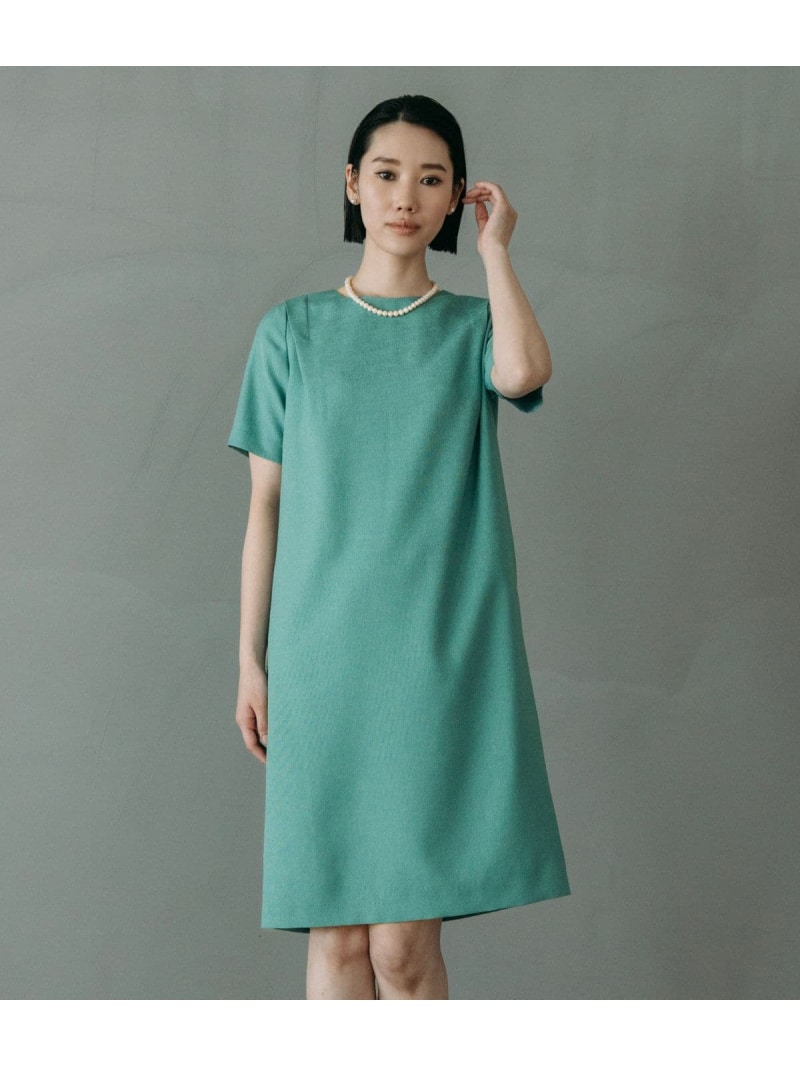 【SALE／30%OFF】【ウォッシャブル】リネンライクオックス 半袖サックワンピース Atraer アトラエル ワンピース・ドレス ワンピース ブルー グリーン【RBA_E】【送料無料】[ Fashion]｜NEWYORKER