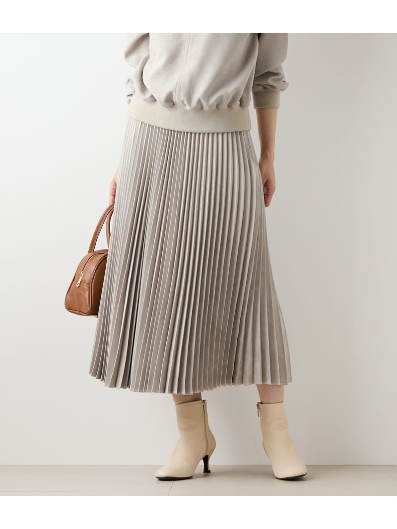 【SALE／30%OFF】フェイクスエード アコーディオンプリーツスカート NEWYORKER WOMEN ニューヨーカー スカート その他のスカート グレー【RBA_E】【送料無料】[ Fashion]