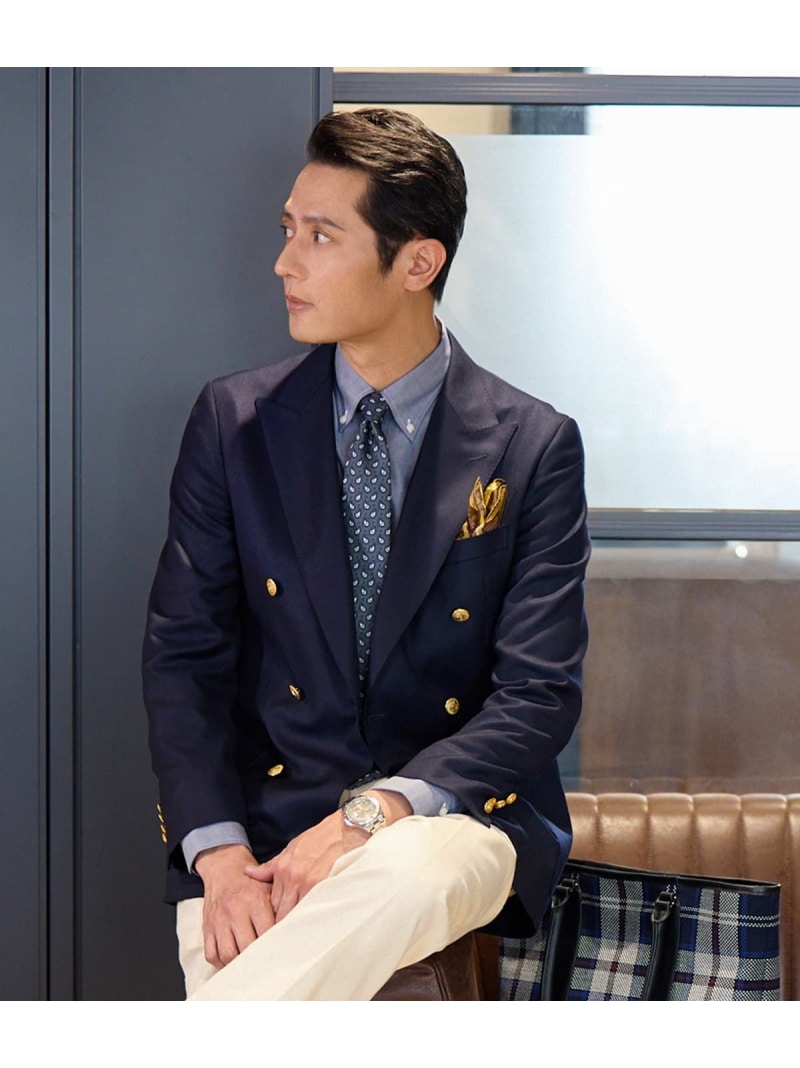 Loro Piana 365 バスケット ダブルブレストブレザー NEWYORKER MEN ニューヨーカー ジャケット・アウター テーラードジャケット・ブレザー ネイビー【送料無料】[ Fashion]