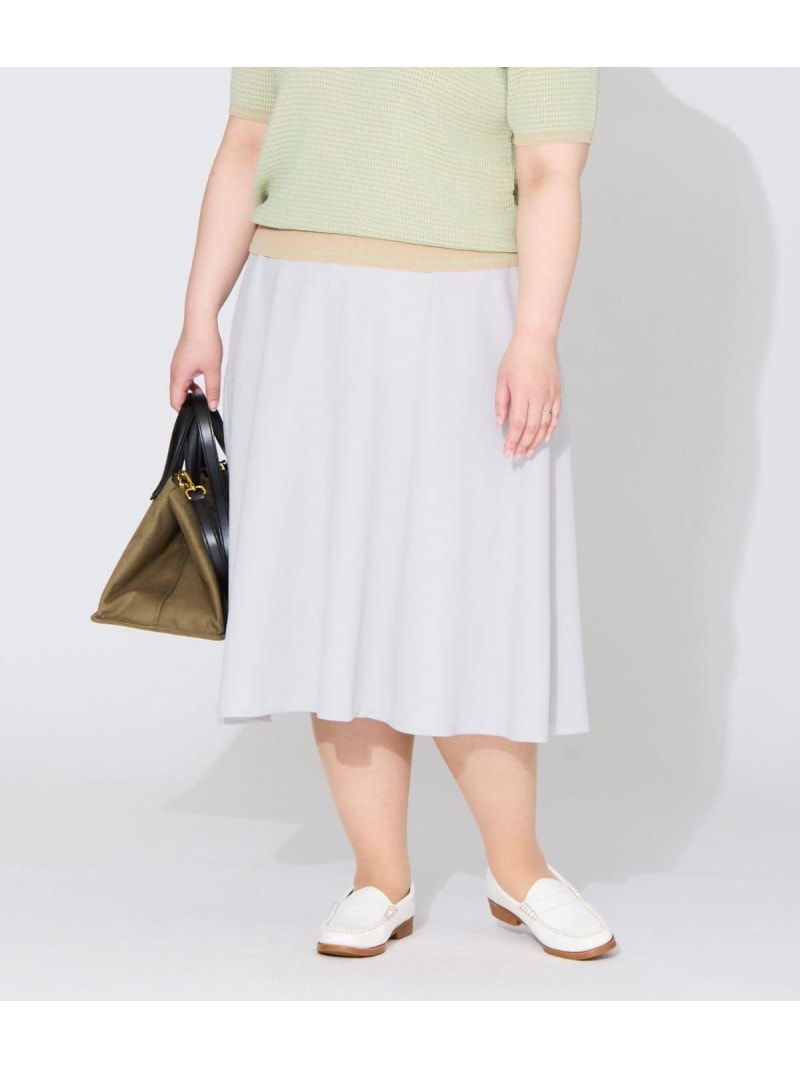 【SALE／28%OFF】【L】【接触冷感・UVカット・撥水】ジョーゼットジャージー フレアスカート NEWYORKER WOMEN L-SIZE ニューヨーカー エルサイズ スカート その他のスカート ネイビー【RBA_E】【送料無料】[ Fashion]｜NEWYORKER