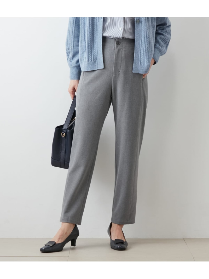 【SALE／50%OFF】【L】バックブラッシュツイル サイドゴムテーパードパンツ NEWYORKER WOMEN L-SIZE ニューヨーカー エルサイズ パンツ その他のパンツ ブラック グレー【RBA_E】【送料無料】[ Fashion]