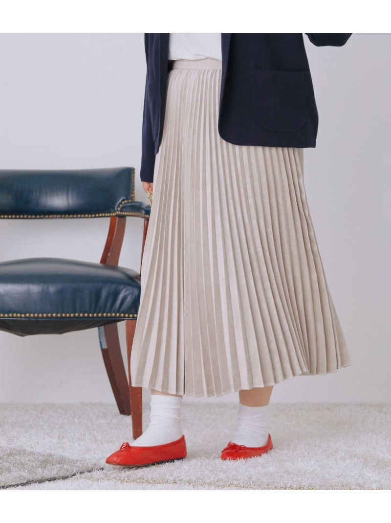 【SALE／28%OFF】【L】フェイクスエード アコーディオンプリーツスカート NEWYORKER WOMEN L-SIZE ニューヨーカー エルサイズ スカート その他のスカート グレー【RBA_E】【送料無料】[ Fashion]｜NEWYORKER