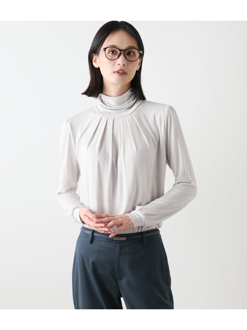 【SALE／26%OFF】【L】ラグウォーム ギャザータートルネックカットソー NEWYORKER WOMEN L-SIZE ニューヨーカー エルサイズ トップス カットソー・Tシャツ パープル【RBA_E】【送料無料】[ Fashion]