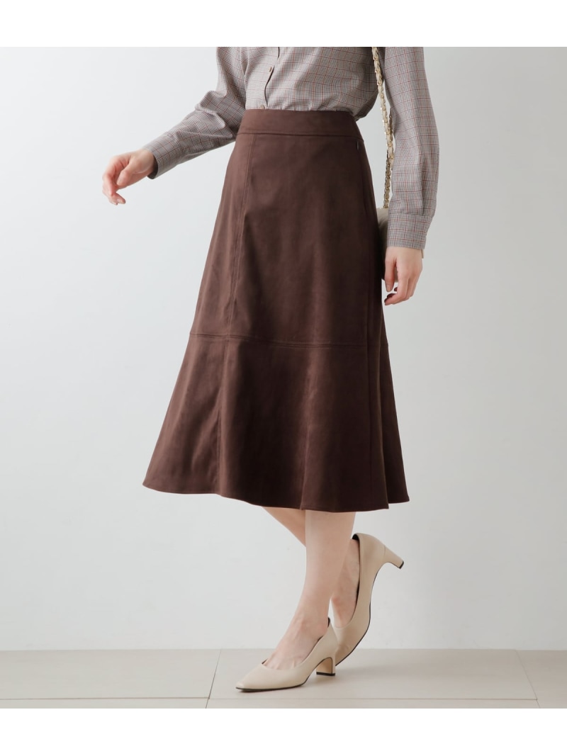 【SALE／43%OFF】フェイクスエード フレアスカート NEWYORKER WOMEN ニューヨーカー スカート その他のスカート ブラウン グリーン【RBA_E】【送料無料】[ Fashion]｜NEWYORKER
