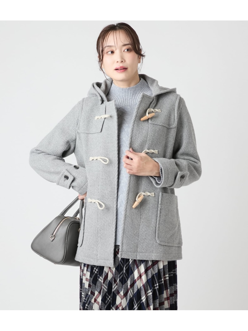 【SALE／29%OFF】【L】ウールバスケット ショートダッフルコート NEWYORKER WOMEN L-SIZE ニューヨーカー エルサイズ ジャケット・アウター ダッフルコート グレー ネイビー【RBA_E】【送料無料】[ Fashion]