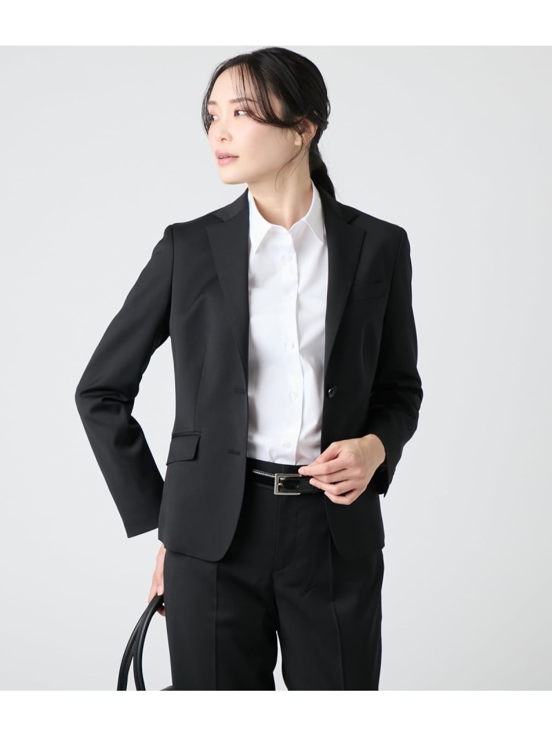 【SALE／60%OFF】ストレッチギャバ コンパクトノッチドラペル2釦上衣 NEWYORKER WOMEN ニューヨーカー ジャケット・アウター テーラードジャケット・ブレザー 黒いこと【RBA_E】【貨物輸送無料】[ Fashion]
