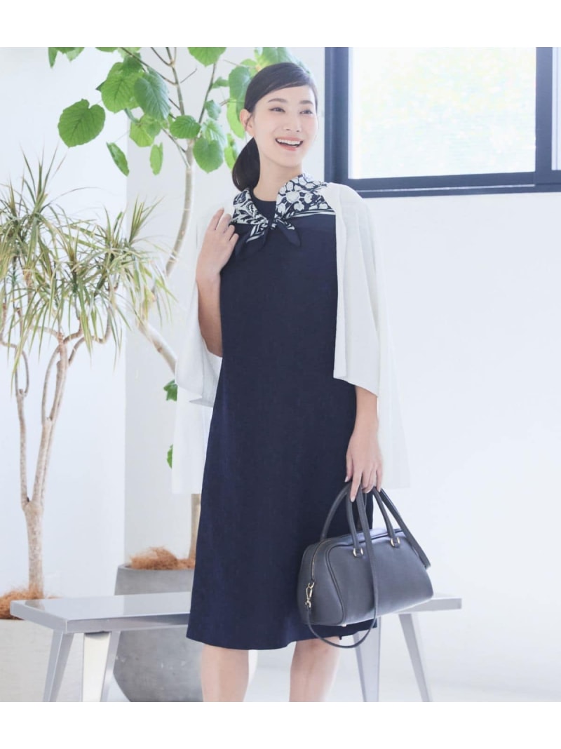 【SALE／30%OFF】ブルームジャカード ノースリーブワンピース NEWYORKER WOMEN ニューヨーカー ワンピース・ドレス ワンピース ネイビー【RBA_E】【送料無料】[ Fashion]｜NEWYORKER