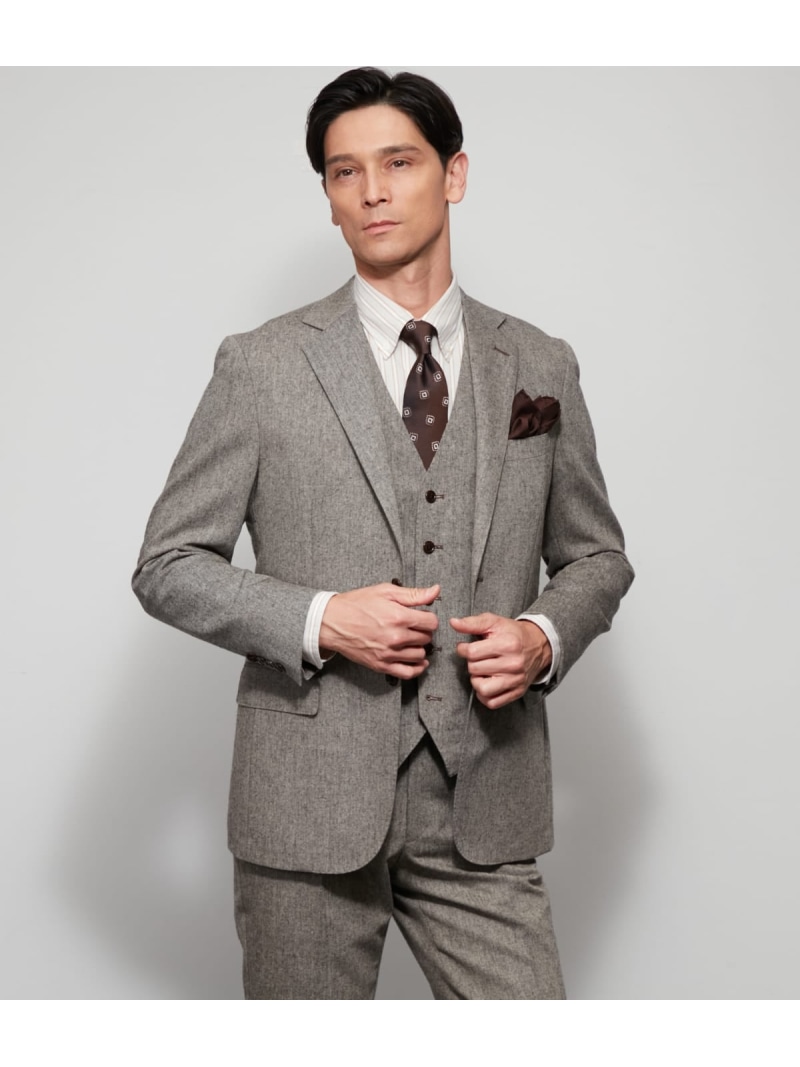 【SALE／40%OFF】ウールアルパカ ホームスパン ジャケット(セットアップ対応) NEWYORKER MEN ニューヨーカー スーツ・フォーマル セットアップスーツ ベージュ【RBA_E】【送料無料】[ Fashion]
