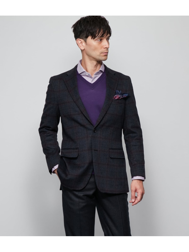 【SALE／60%OFF】カシミヤ チェック ビーバー ジャケット NEWYORKER MEN ニューヨーカー ジャケット・アウター テーラードジャケット・ブレザー【RBA_E】【送料無料】[ Fashion]