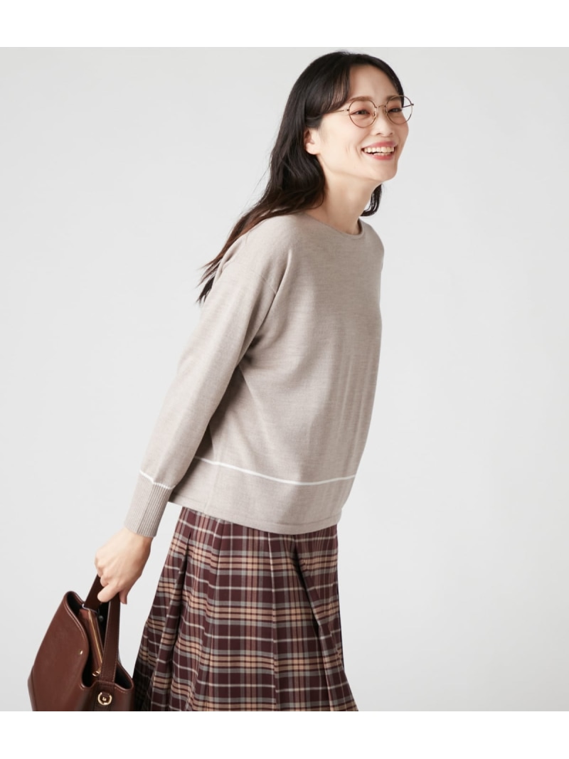 ザニューハウス　コットンカシミアロングスリーブニット　グレー Noble（ノーブル）の「《追加》【THE NEW HOUSE】COTTON