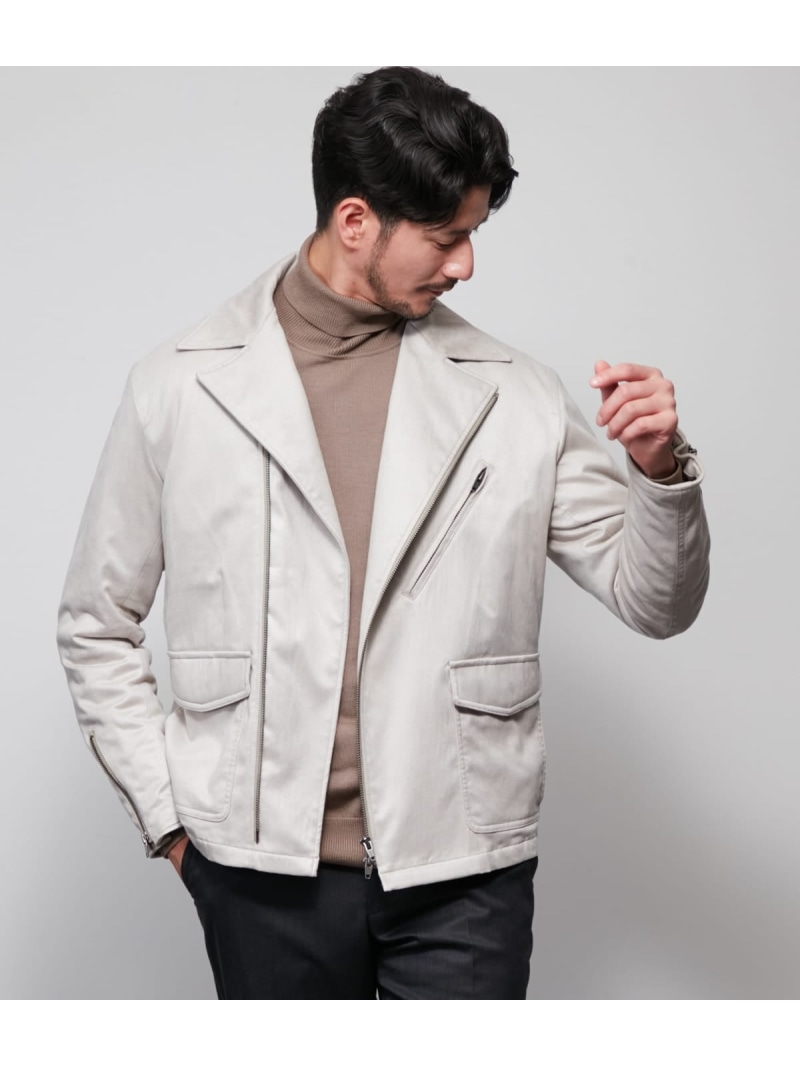 【SALE／60%OFF】【UCT】フェイクスエード 中わた ライダースアウター NEWYORKER MEN ニューヨーカー ジャケット・アウター ブルゾン・ジャンパー グレー【RBA_E】【送料無料】[ Fashion]