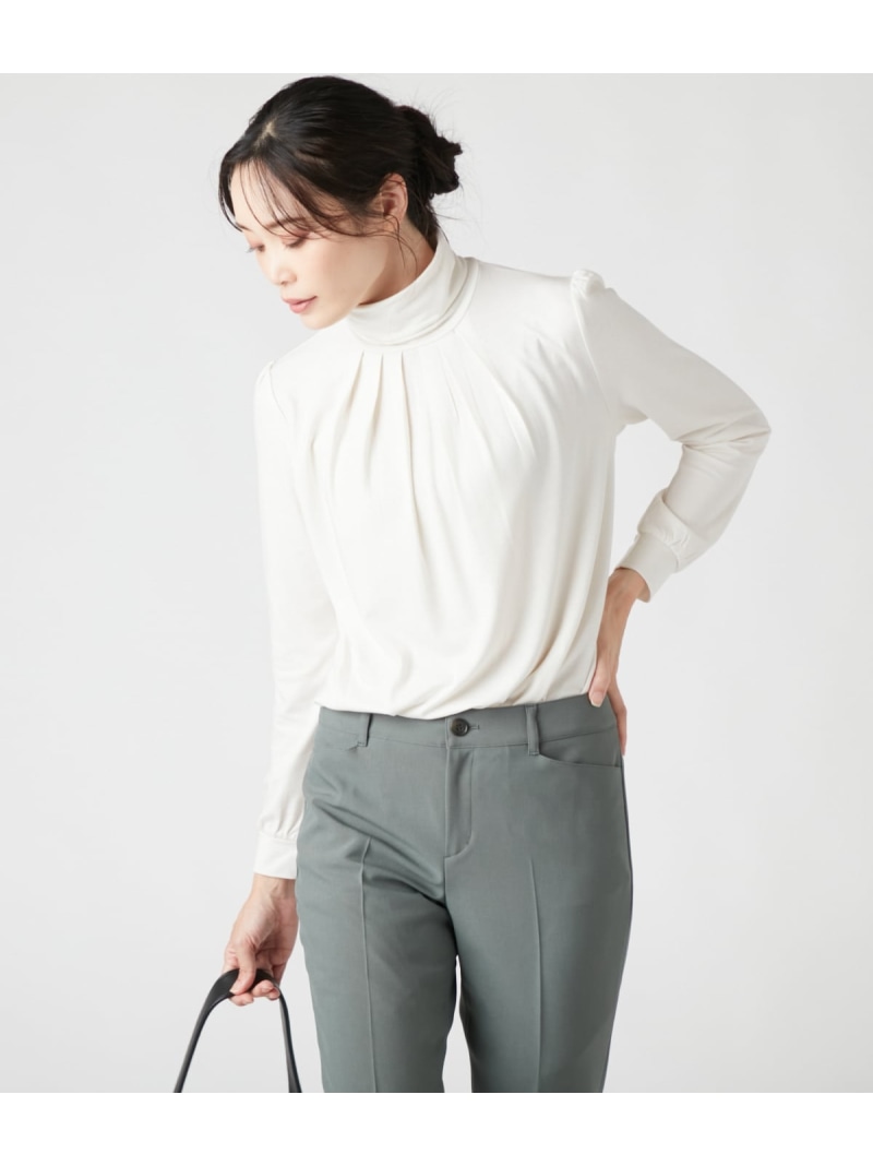 【SALE／18%OFF】【L】セルヒートベア天竺 タートルネックプルオーバー NEWYORKER WOMEN L-SIZE ニューヨーカー エルサイズ トップス カットソー・Tシャツ ホワイト【RBA_E】【送料無料】[ Fashion]
