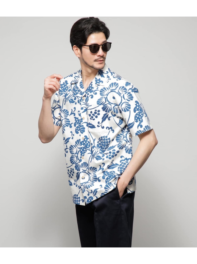 【SALE／30%OFF】【60th×共同研究】KAHALA×NEWYORKER DUKE\u0027S PAREO キャンプカラー アロハシャツ NEWYORKER MEN ニューヨーカー トップス プルオーバー・トップ 白いこと さくら色【RBA_E】【貨物輸送無料】[ Fashion]