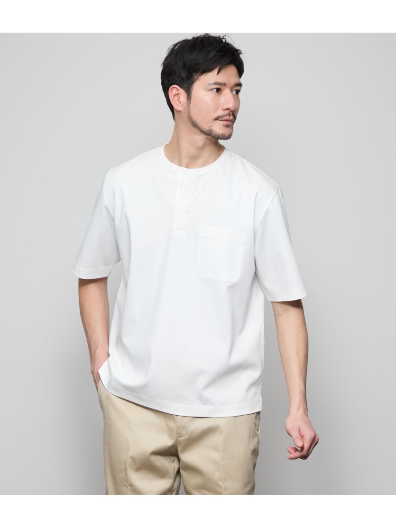 【SALE／30%OFF】【当たること冷感】ヘンリー素っ首 半袖プルオーバー NEWYORKER MEN ニューヨーカー トップス カットソー・プルオーバー 白いこと 黒いこと【RBA_E】【貨物輸送無料】[ Fashion]