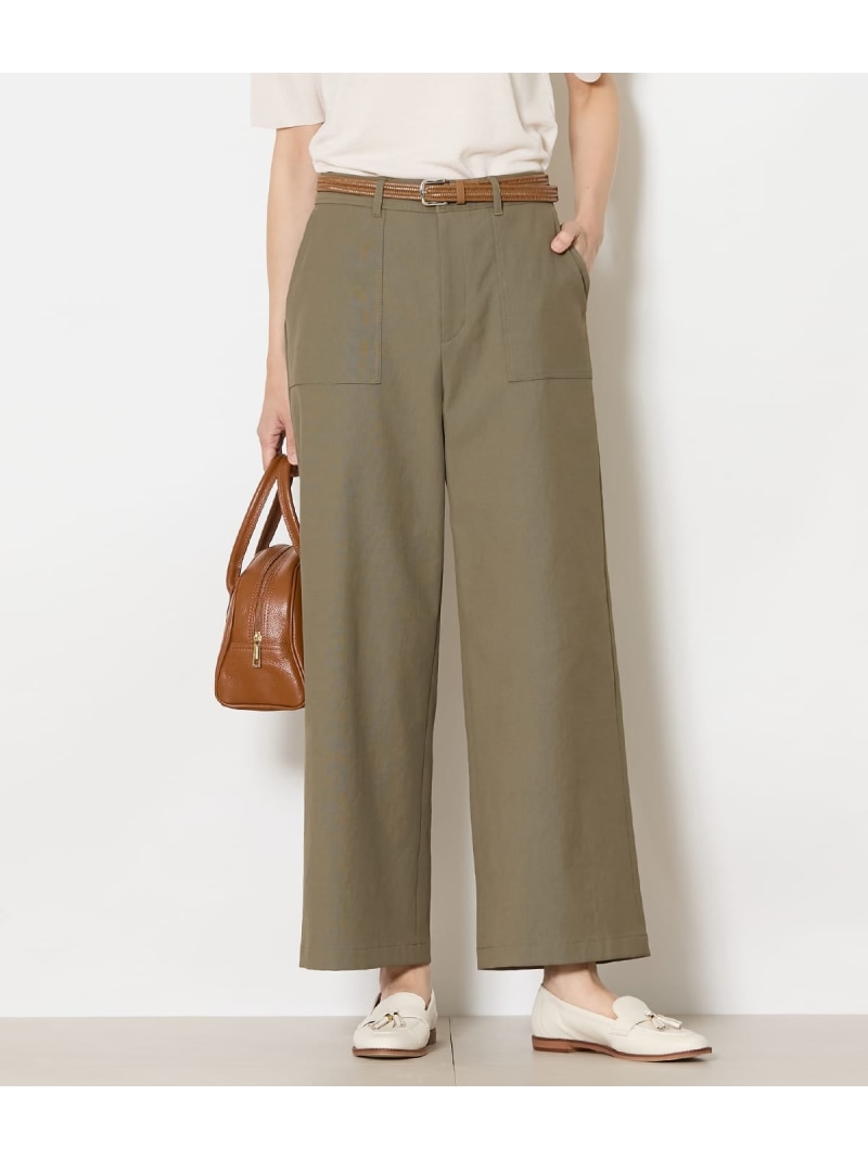 【L】ストレッチオックス ベイカーパンツ NEWYORKER WOMEN L-SIZE ニューヨーカー エルサイズ パンツ その他のパンツ グリーン ネイビー【送料無料】[ Fashion]