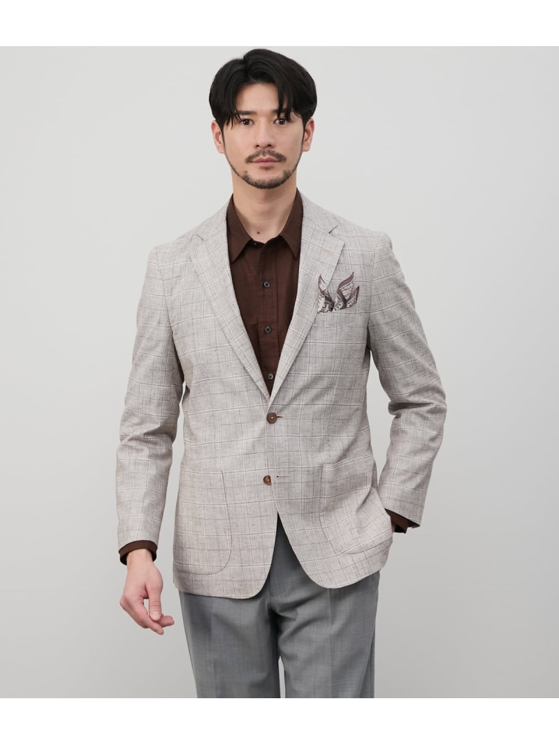 【SALE／40%OFF】【ストレッチ】OFFICINA by MARLANE チェック ジャケット NEWYORKER MEN ニューヨーカー ジャケット・アウター テーラードジャケット・ブレザー ベージュ【RBA_E】【送料無料】[ Fashion]