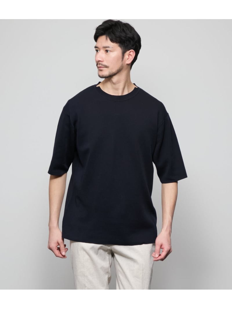 【SALE／30%OFF】【UCT】海軍ニット無地Tシャツ NEWYORKER MEN ニューヨーカー トップス ニット ネイビー【RBA_E】【送料無料】[ Fashion]