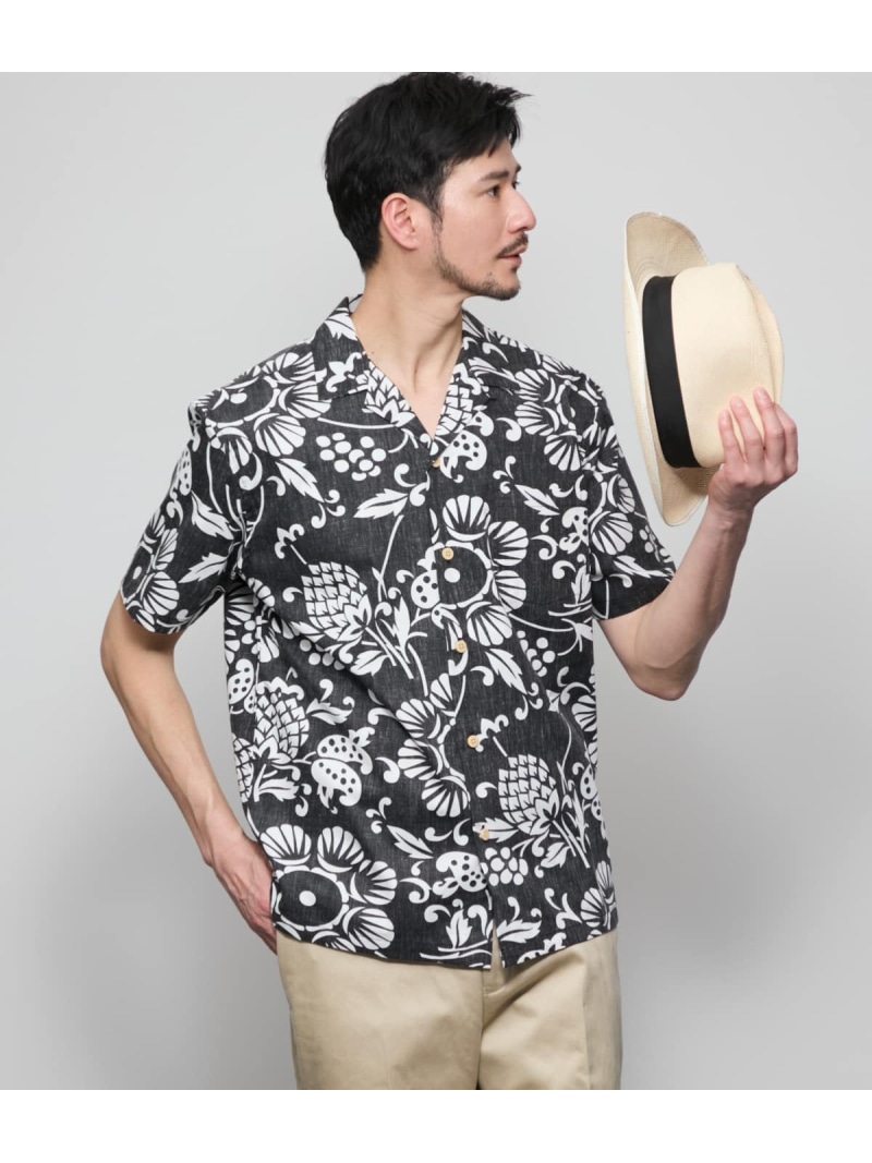 【KAHALA×NEWYORKER】DUKE'S PAREO アロハシャツ NEWYORKER MEN ニューヨーカー トップス シャツ・ブラウス ブルー ブラック【送料無料】[ Fashion]